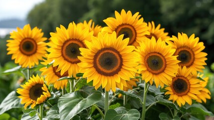 Obraz premium sunflower in the garden HD 8K wallpaper Stock Photographic Image 