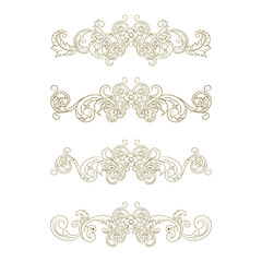 Classic Vitage Wedding Ornaments Frames Separator Elements Classic Vintage Wedding Invitation Hand Drawn Ornate the Calligraphy Poster Victorian Style