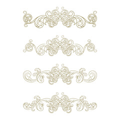 Classic Vitage Wedding Ornaments Frames Separator Elements Classic Vintage Wedding Invitation Hand Drawn Ornate the Calligraphy Poster Victorian Style