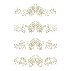 Classic Vitage Wedding Ornaments Frames Separator Elements Classic Vintage Wedding Invitation Hand Drawn Ornate the Calligraphy Poster Victorian Style