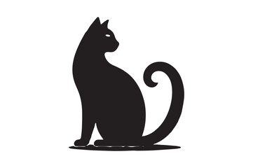cat silhouette vector illustration, animal illustrations artwork and design