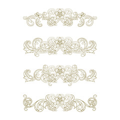 Classic Vitage Wedding Ornaments Frames Separator Elements Classic Vintage Wedding Invitation Hand Drawn Ornate the Calligraphy Poster Victorian Style