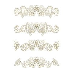 Classic Vitage Wedding Ornaments Frames Separator Elements Classic Vintage Wedding Invitation Hand Drawn Ornate the Calligraphy Poster Victorian Style