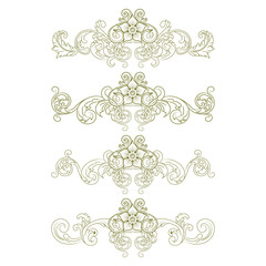 Classic Vitage Wedding Ornaments Frames Separator Elements Classic Vintage Wedding Invitation Hand Drawn Ornate the Calligraphy Poster Victorian Style