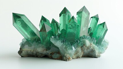 Detail of green crystals on rock