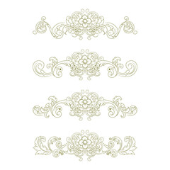 Classic Vitage Wedding Ornaments Frames Separator Elements Classic Vintage Wedding Invitation Hand Drawn Ornate the Calligraphy Poster Victorian Style