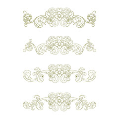 Classic Vitage Wedding Ornaments Frames Separator Elements Classic Vintage Wedding Invitation Hand Drawn Ornate the Calligraphy Poster Victorian Style