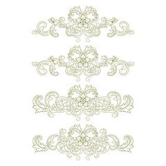 Classic Vitage Wedding Ornaments Frames Separator Elements Classic Vintage Wedding Invitation Hand Drawn Ornate the Calligraphy Poster Victorian Style