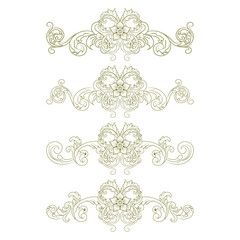 Classic Vitage Wedding Ornaments Frames Separator Elements Classic Vintage Wedding Invitation Hand Drawn Ornate the Calligraphy Poster Victorian Style