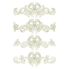 Classic Vitage Wedding Ornaments Frames Separator Elements Classic Vintage Wedding Invitation Hand Drawn Ornate the Calligraphy Poster Victorian Style