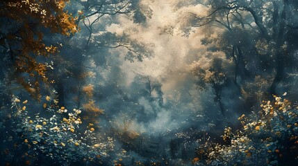 Obraz premium Twilight in the Mystical Garden