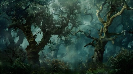 Whispers of the Ancient Woods: A Dance of Timeworn Trees