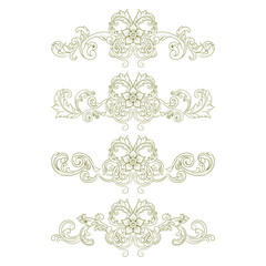 Classic Vitage Wedding Ornaments Frames Separator Elements Classic Vintage Wedding Invitation Hand Drawn Ornate the Calligraphy Poster Victorian Style