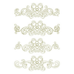 Classic Vitage Wedding Ornaments Frames Separator Elements Classic Vintage Wedding Invitation Hand Drawn Ornate the Calligraphy Poster Victorian Style