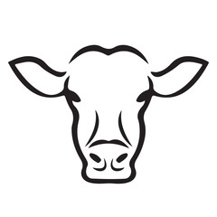 Cow Head Silhouette Vector Design 