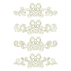 Classic Vitage Wedding Ornaments Frames Separator Elements Classic Vintage Wedding Invitation Hand Drawn Ornate the Calligraphy Poster Victorian Style