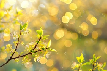 Abstract spring background with bokeh
