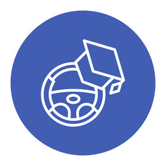 Driving School Badge icon vector image. Can be used for Driving School.