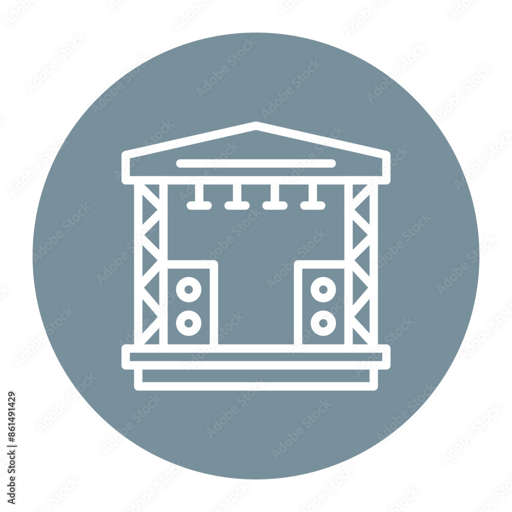 Poster stage icon vector image. can be used for rock and roll.