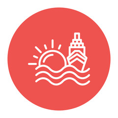 Naklejka premium Cruise Sunset icon vector image. Can be used for Cruiser.