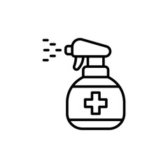 Hand sanitizer outline icons, minimalist vector illustration ,simple transparent graphic element .Isolated on white background