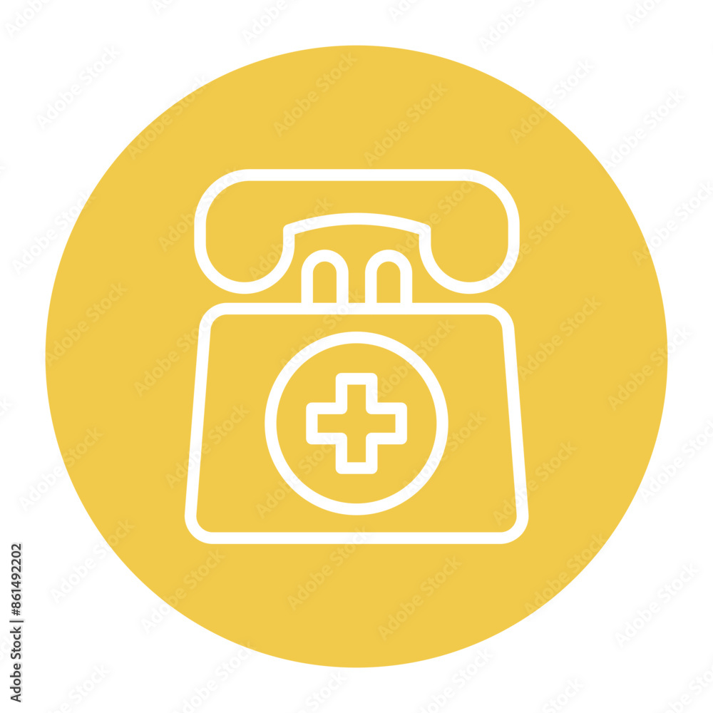 Poster emergency helpline icon vector image. can be used for rescue and response.