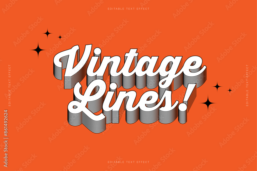 Poster line art editable text effect