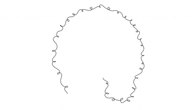 Line Art Woman Face Drawing. Black Woman Vector. Afro American Female Logo. Contouring Line. Minimalist Face. Beauty salon