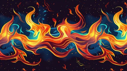 Bold flames leaping against a dark backdrop, adding energy and excitement to banner designs