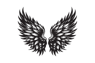 Obraz premium Angel Wings Logo - silhouette Vector illustration t-shirt logo design