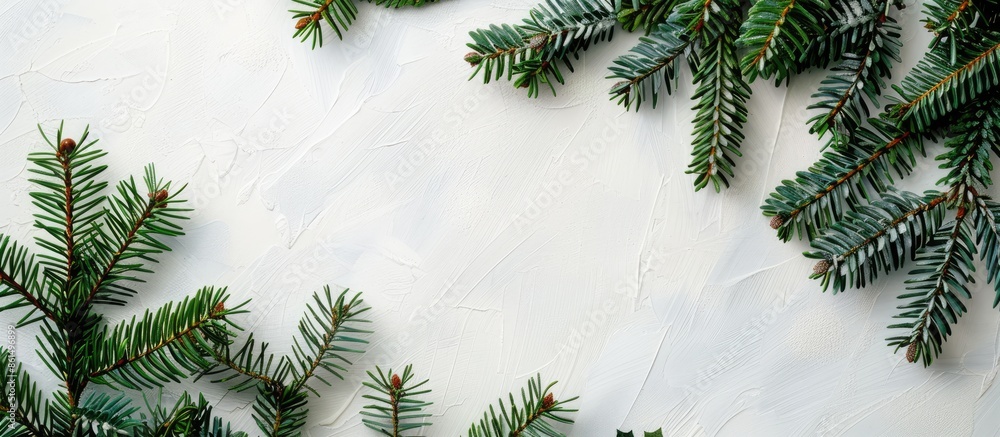 Poster a festive christmas and new year backdrop with a white planck background featuring a christmas tree 