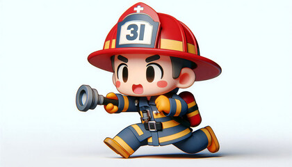 Cartoon Firefighter Illustration