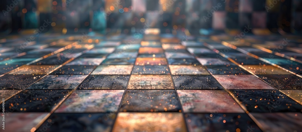 Aufkleber a backdrop with a pattern of abstract tiles providing an opportunity for copy space image.