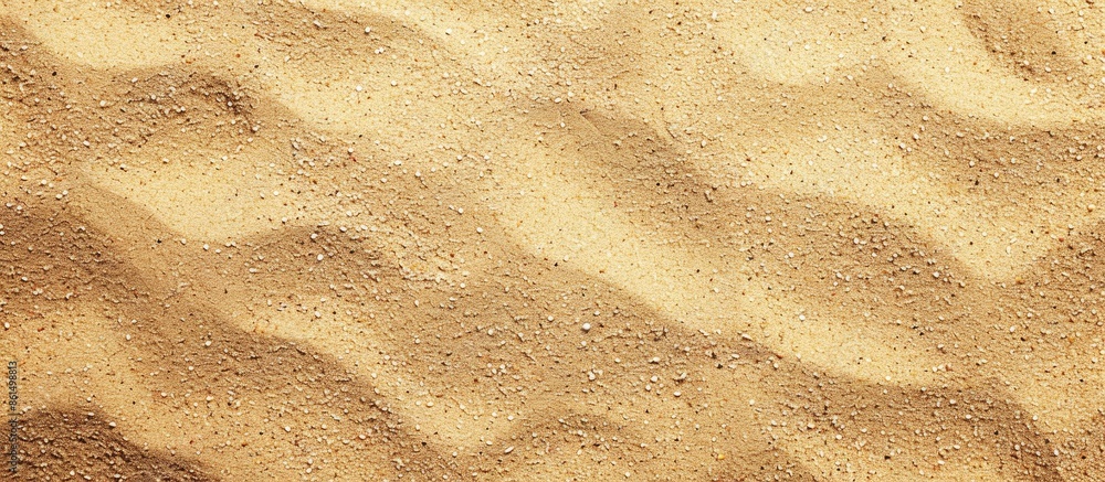 Poster a sandy beach with a sand texture, ideal for a background with a top view perspective, featuring amp