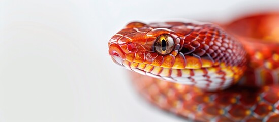 Obraz premium A corn snake on a white background with copy space image.