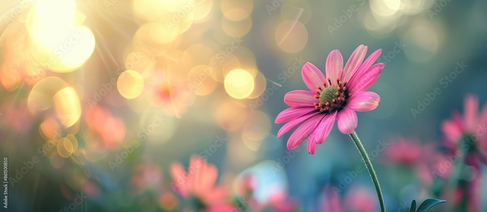 Poster a flower captured with a shallow depth of field, creating a blurred background with copy space image