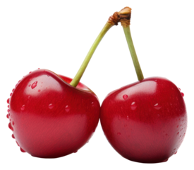 PNG Two fresh cherry fruit plant food.