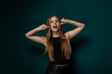 Woman in Black Top Posing for Picture