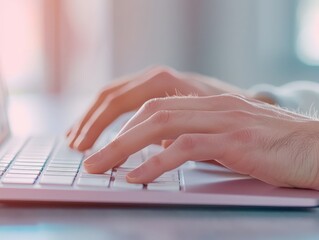 Digital Community Engagement: Social Media Manager Typing with Multitasking Notifications