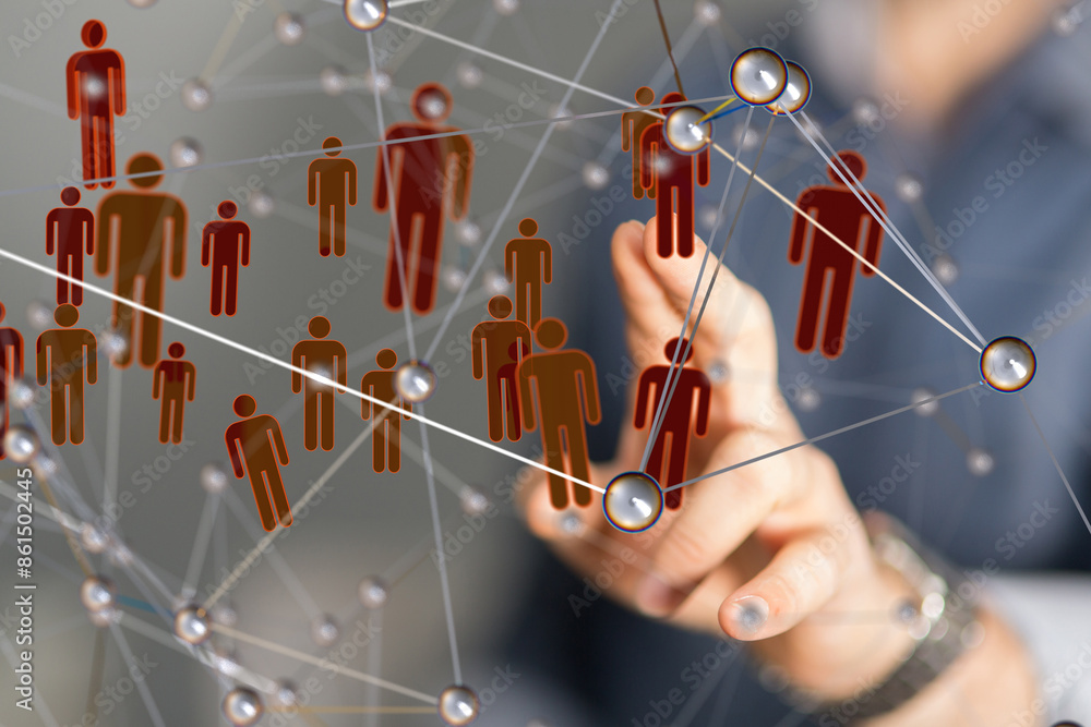 Aufkleber conceptual image with social connection