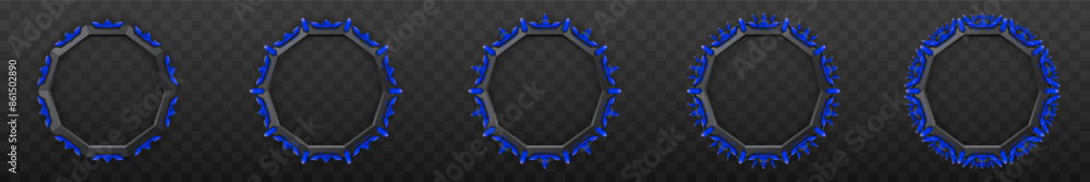 Poster futuristic black and blue game avatar banner frames for game ui design