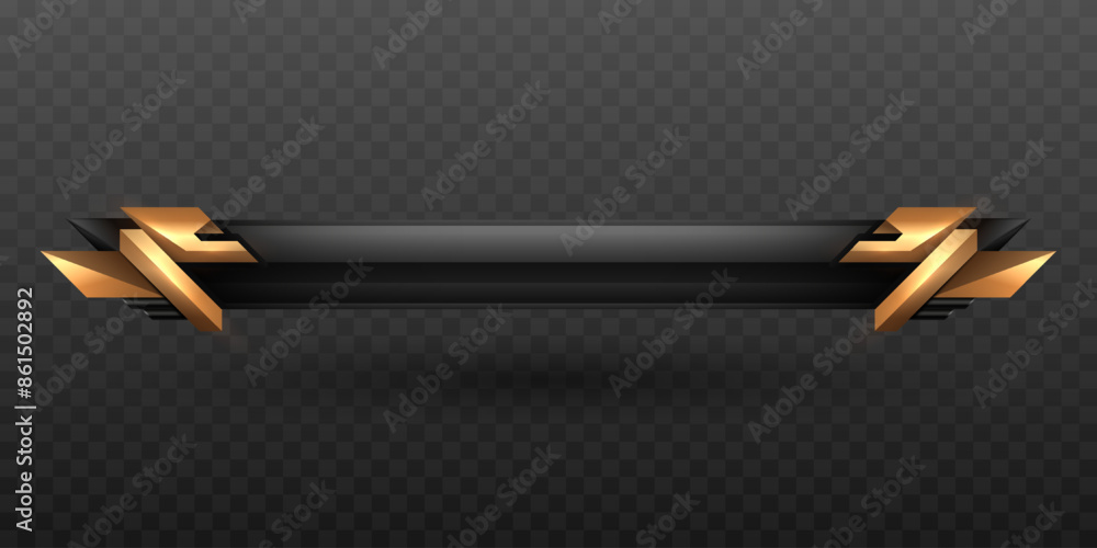 Wall mural abstract black and gold game title lower third banner for game ui designs