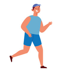 young runner man exercising