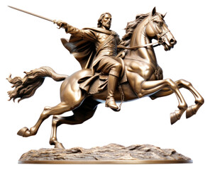Fototapeta premium PNG King holding sword riding horse sculpture animal mammal.