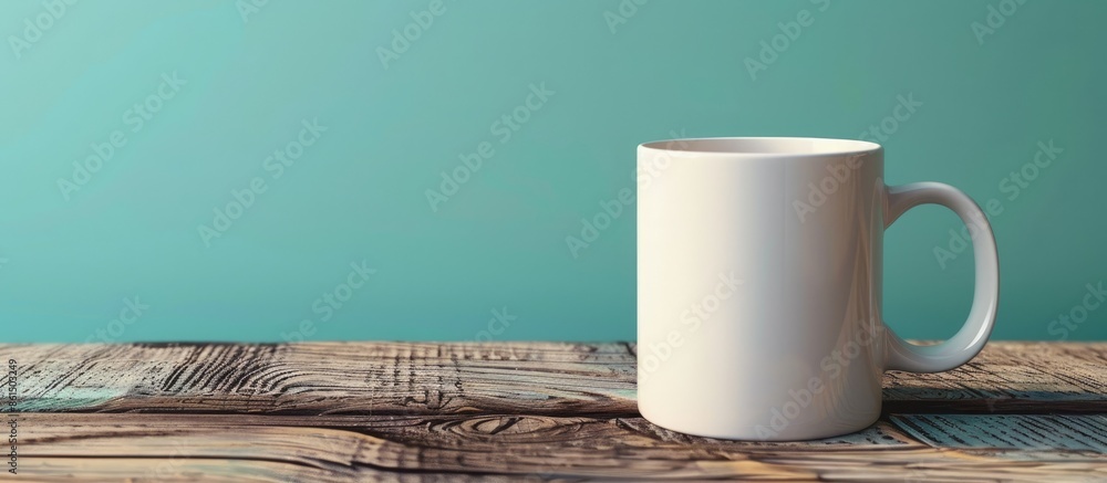 Poster a mug with space for text or logos to be displayed is known as a 'coffee cup' in marketing terms. im