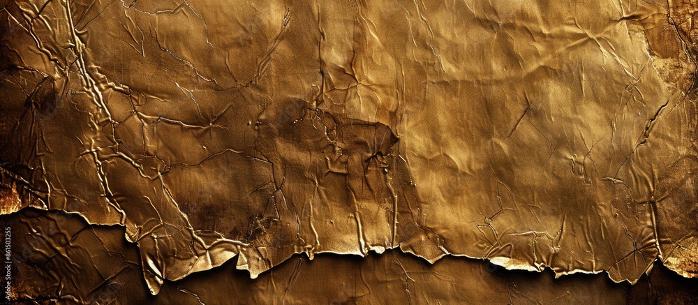 Aufkleber a textured paper background in golden bronze with a visible glued seam off to the side provides ampl