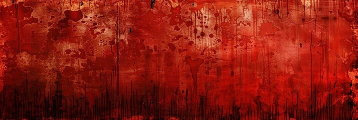 Red Abstract Art with Blood Spatter