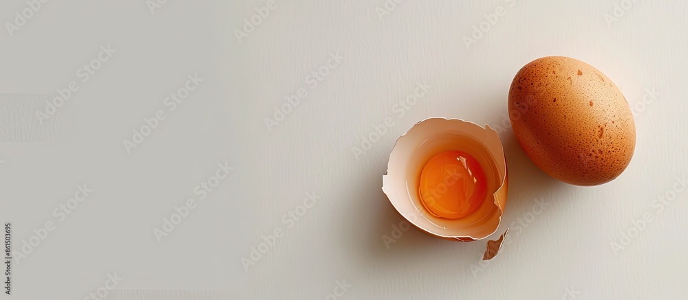 Poster a studio shot of an egg in its shell on a white background with copy space image.