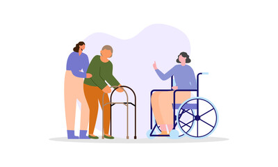 World humanitarian day illustration, community care people