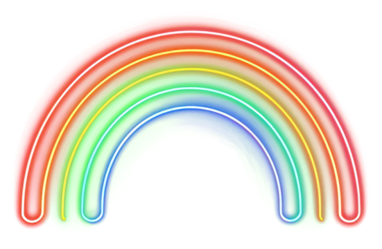PNG Rainbow neon light disk.